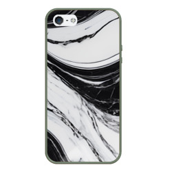 Мрамор черно-белый – Чехол для iPhone 5/5S матовый с принтом купить