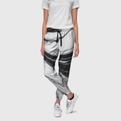 Мрамор черно-белый – Женские брюки 3D с принтом купить