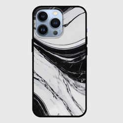 Мрамор черно-белый – Чехол для iPhone 13 Pro с принтом купить