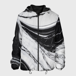 Мрамор черно-белый – Мужская куртка 3D с принтом купить со скидкой в -10%