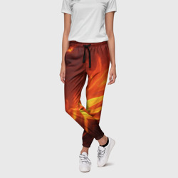 Яркие языки пламени – Женские брюки 3D с принтом купить