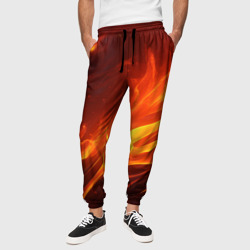 Яркие языки пламени – Мужские брюки 3D с принтом купить