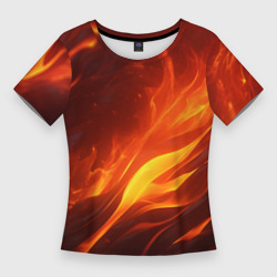 Яркие языки пламени – Женская футболка 3D Slim с принтом купить