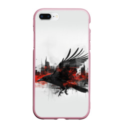 Силуэт черного ворона и города – Чехол для iPhone 7Plus/8 Plus матовый с принтом купить