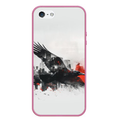 Летающий ворон и город – Чехол для iPhone 5/5S матовый с принтом купить
