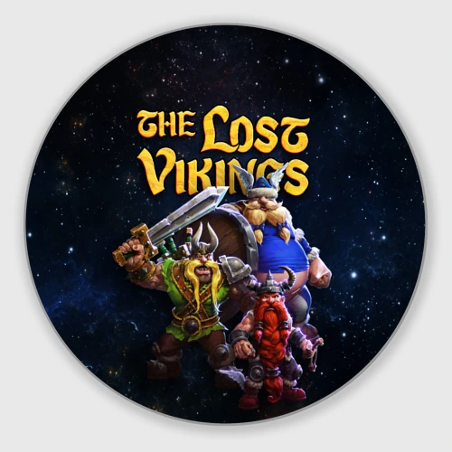 Круглый коврик для мышки The lost vikings - interplay