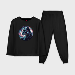 Звёздная пантера - нейросеть – Детская пижама с лонгсливом хлопок с принтом купить