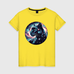 Звёздная пантера - нейросеть – Женская футболка хлопок с принтом купить со скидкой в -20%