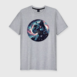 Звёздная пантера - нейросеть – Мужская футболка хлопок Slim с принтом купить