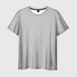 Однотонный светло-серый текстурированный  – Мужская футболка 3D с принтом купить со скидкой в -26%