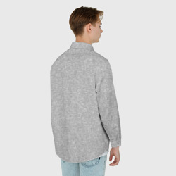 Рубашка с принтом Текстурированный серый однотонный для любого человека, вид сзади №2. Цвет основы: белый