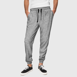 Текстурированный серый однотонный – Мужские брюки 3D с принтом купить