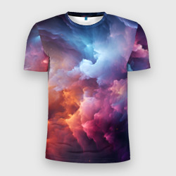 Облачный космос – Мужская футболка 3D Slim с принтом купить со скидкой в -9%