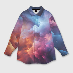 Облачный космос – Мужская рубашка oversize 3D с принтом купить