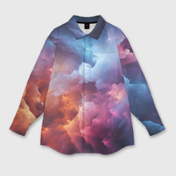 Облачный космос – Женская рубашка oversize 3D с принтом купить