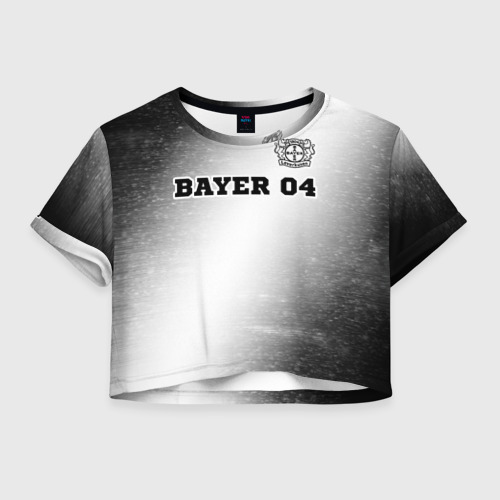 Женская футболка Crop-top с принтом Bayer 04 sport на светлом фоне посередине, вид спереди №1