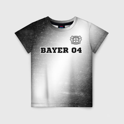 Детская футболка с принтом Bayer 04 sport на светлом фоне посередине, вид спереди №1