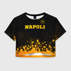 Napoli - gold gradient посередине – Женская футболка Crop-top 3D с принтом купить