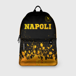 Рюкзак с принтом Napoli - gold gradient посередине для любого человека, вид спереди №3. Цвет основы: белый