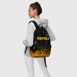Рюкзак с принтом Napoli - gold gradient посередине для любого человека, вид спереди №4. Цвет основы: белый