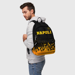 Рюкзак с принтом Napoli - gold gradient посередине для любого человека, вид спереди №2. Цвет основы: белый