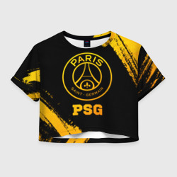 PSG - gold gradient – Женская футболка Crop-top 3D с принтом купить