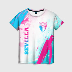 Sevilla neon gradient style вертикально – Женская футболка 3D с принтом купить со скидкой в -26%
