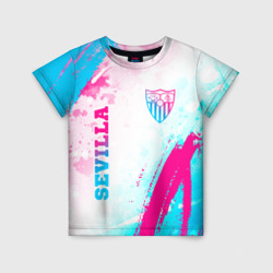 Sevilla neon gradient style вертикально – Детская футболка 3D с принтом купить со скидкой в -33%