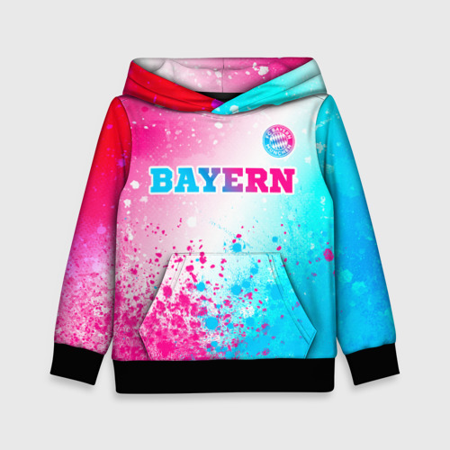 Детская толстовка с принтом Bayern neon gradient style посередине, вид спереди №1