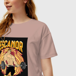 Женская футболка хлопок Oversize Эсканор грех гордыни gym - фото 2