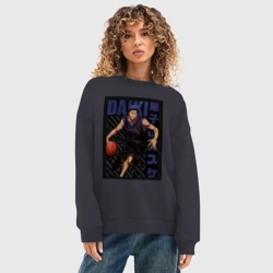 Женский свитшот oversize без начеса хлопок Баскетбол Куроко Дайки Аоминэ - фото 2