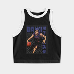 Женская укороченная майка-топ хлопок Баскетбол Куроко Дайки Аоминэ