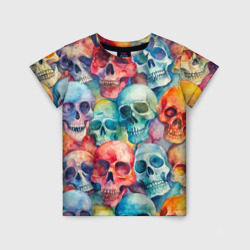 Красочный узор с черепами – Детская футболка 3D с принтом купить со скидкой в -33%