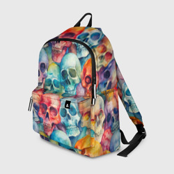 Красочный узор с черепами – Рюкзак 3D с принтом купить