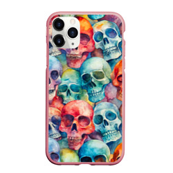 Красочный узор с черепами – Чехол для iPhone 11 Pro Max матовый с принтом купить