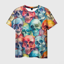 Красочный узор с черепами – Мужская футболка 3D с принтом купить со скидкой в -26%