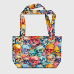 Красочный узор с черепами – Пляжная сумка 3D с принтом купить