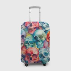 Красочный узор с черепами – Чехол для чемодана 3D с принтом купить
