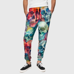 Красочный узор с черепами – Мужские брюки 3D с принтом купить