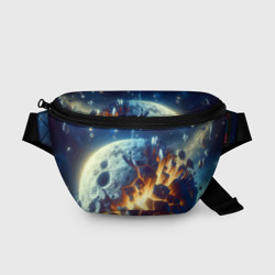 Взрыв планеты - космос от нейросети – Поясная сумка 3D с принтом купить
