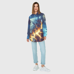 Рубашка с принтом Взрыв планеты - космос от нейросети для любого человека, вид спереди №3. Цвет основы: белый