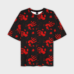Blood hands  паттерн – Мужская футболка oversize 3D с принтом купить со скидкой в -50%