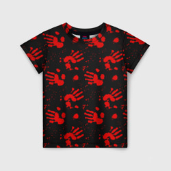 Blood hands  паттерн – Детская футболка 3D с принтом купить со скидкой в -33%