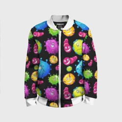 Детский бомбер 3D Смешные бактерии  паттерн