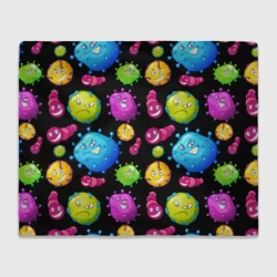 Плед 3D Смешные бактерии  паттерн