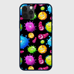 Чехол для iPhone 12 Pro Смешные бактерии  паттерн