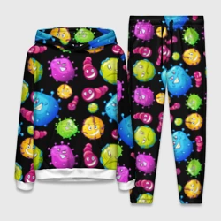 Женский костюм с толстовкой 3D Смешные бактерии  паттерн