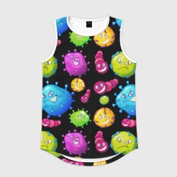 Мужская спортивная майка 3D Смешные бактерии  паттерн