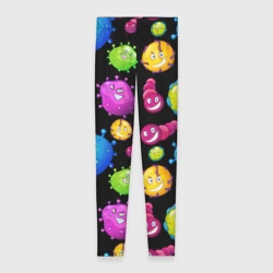 Леггинсы 3D Смешные бактерии  паттерн