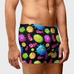 Мужские трусы 3D Смешные бактерии  паттерн - фото 2